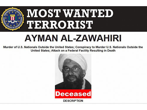 JAV Kabule nukovė „al Qaeda“ vadeivą Aymaną al Zawahiri 